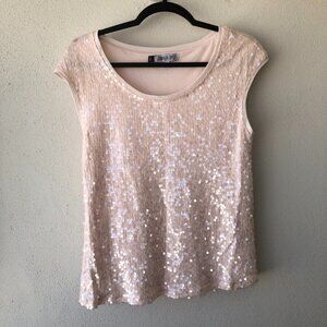 NWOT Women´s Jennifer Lopez Pink Sequin Tank Top Size Medium